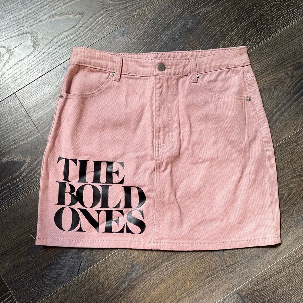 Pink Denim Skirt by Scorpioluvv